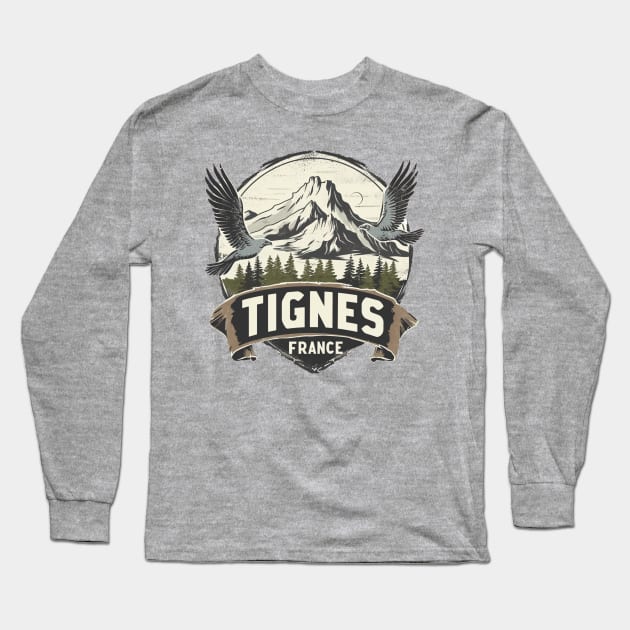 Tignes France Long Sleeve T-Shirt by goodoldvintage